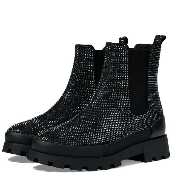 Michael Kors Women's Rhinestone-embellished Chelsea Boots Black Size 7 - Picture 1 of 9